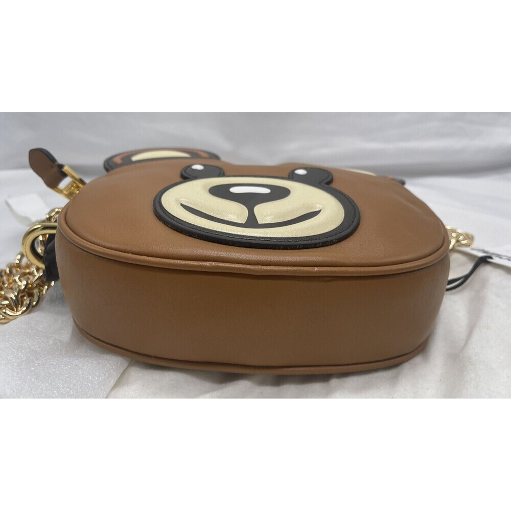Moschino Teddy Bear Face Leather Shoulder Bag New - Picture 8 of 16